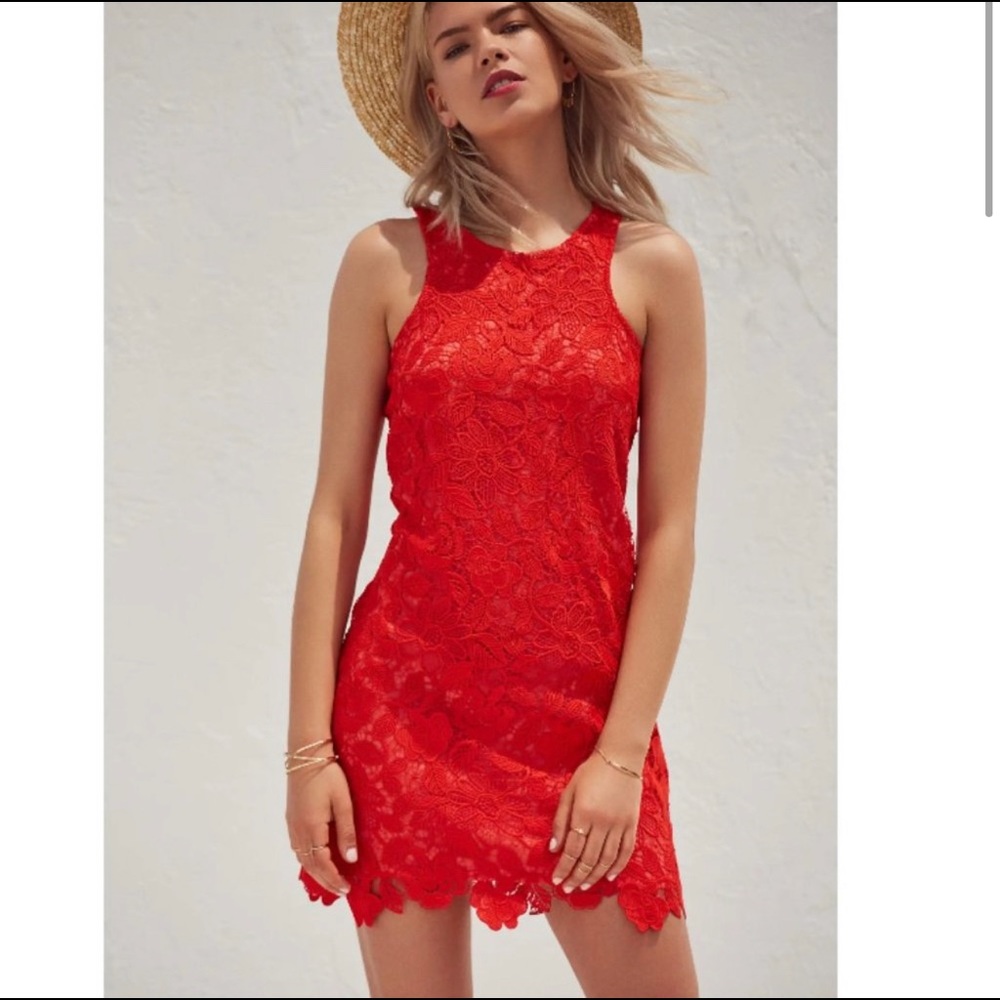 Lovers + Friends Red Lace Dress